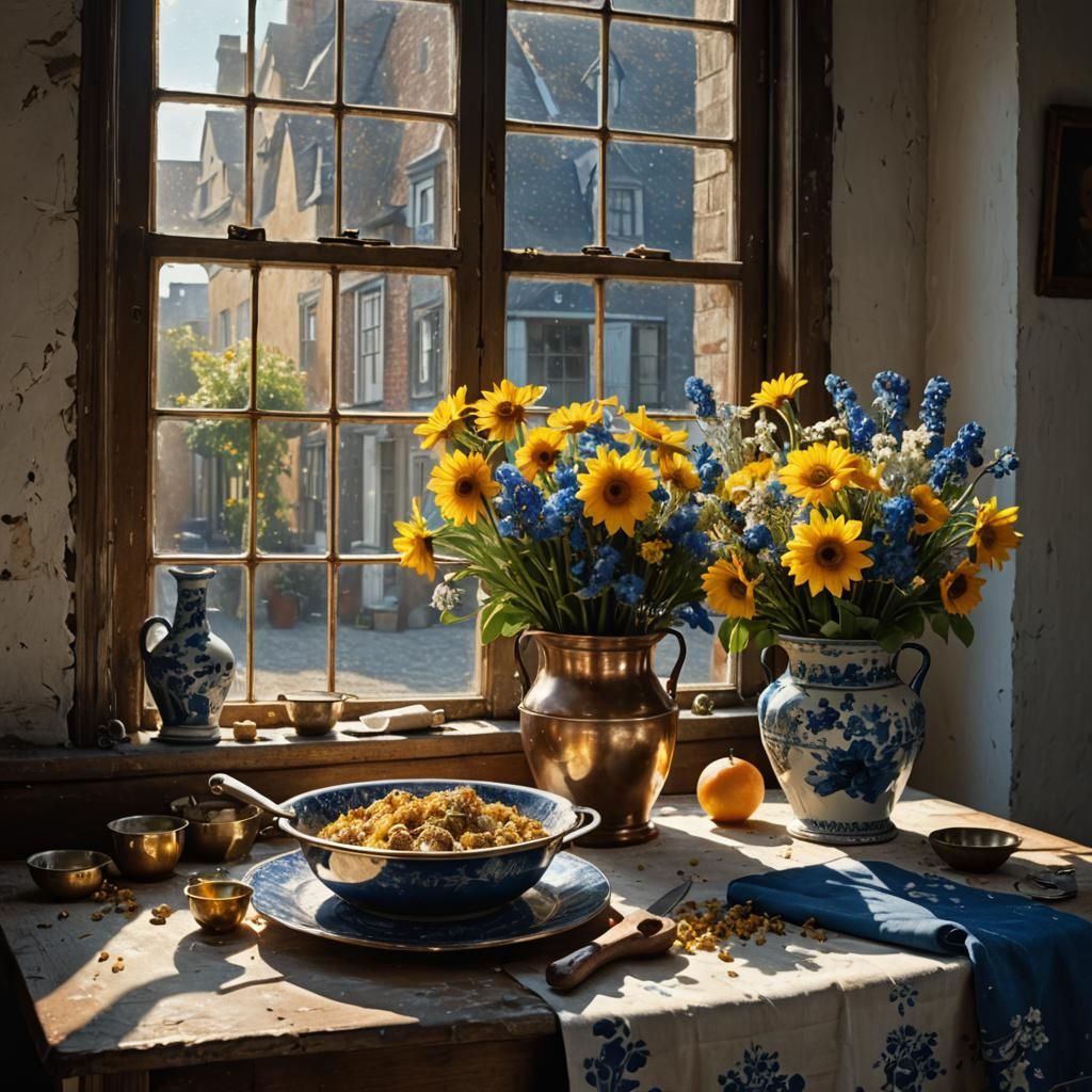 Dried Flowers Still Life in Hyperreal Style