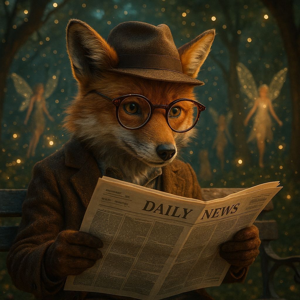 Mysterious Park Scene of a Fox in Fairytale Land