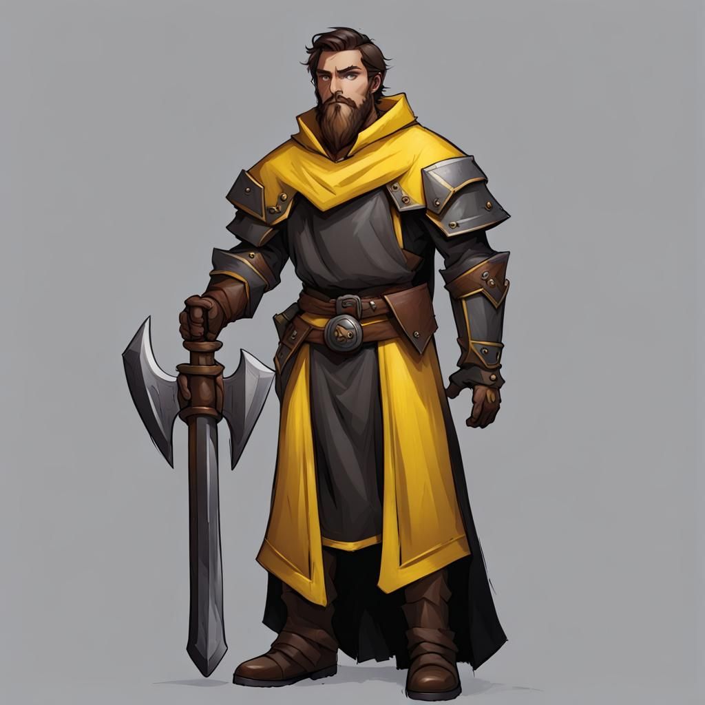 Dark Paladin with Axe and Shield