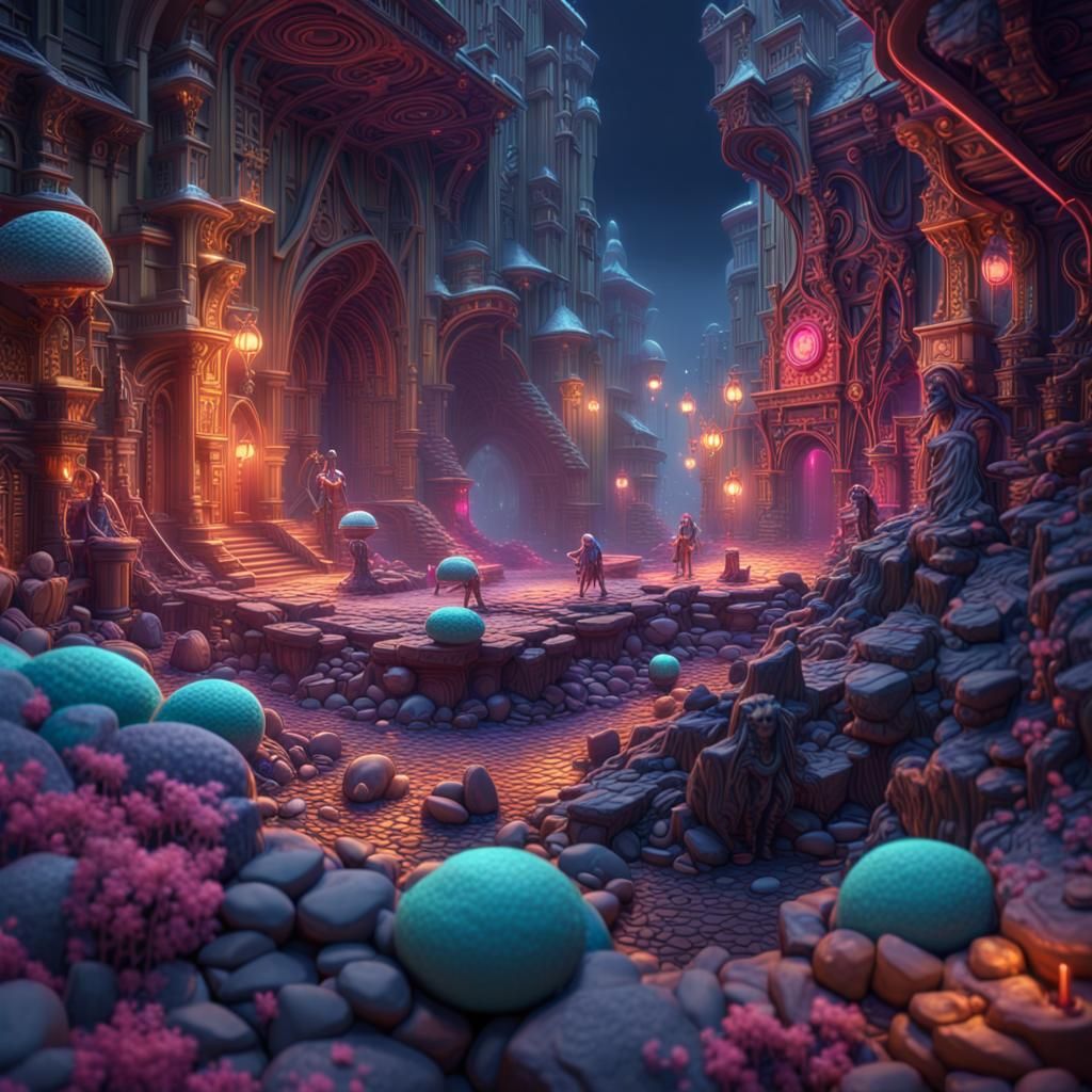 Vibrant Fantasy Enclave in Ultra High Definition