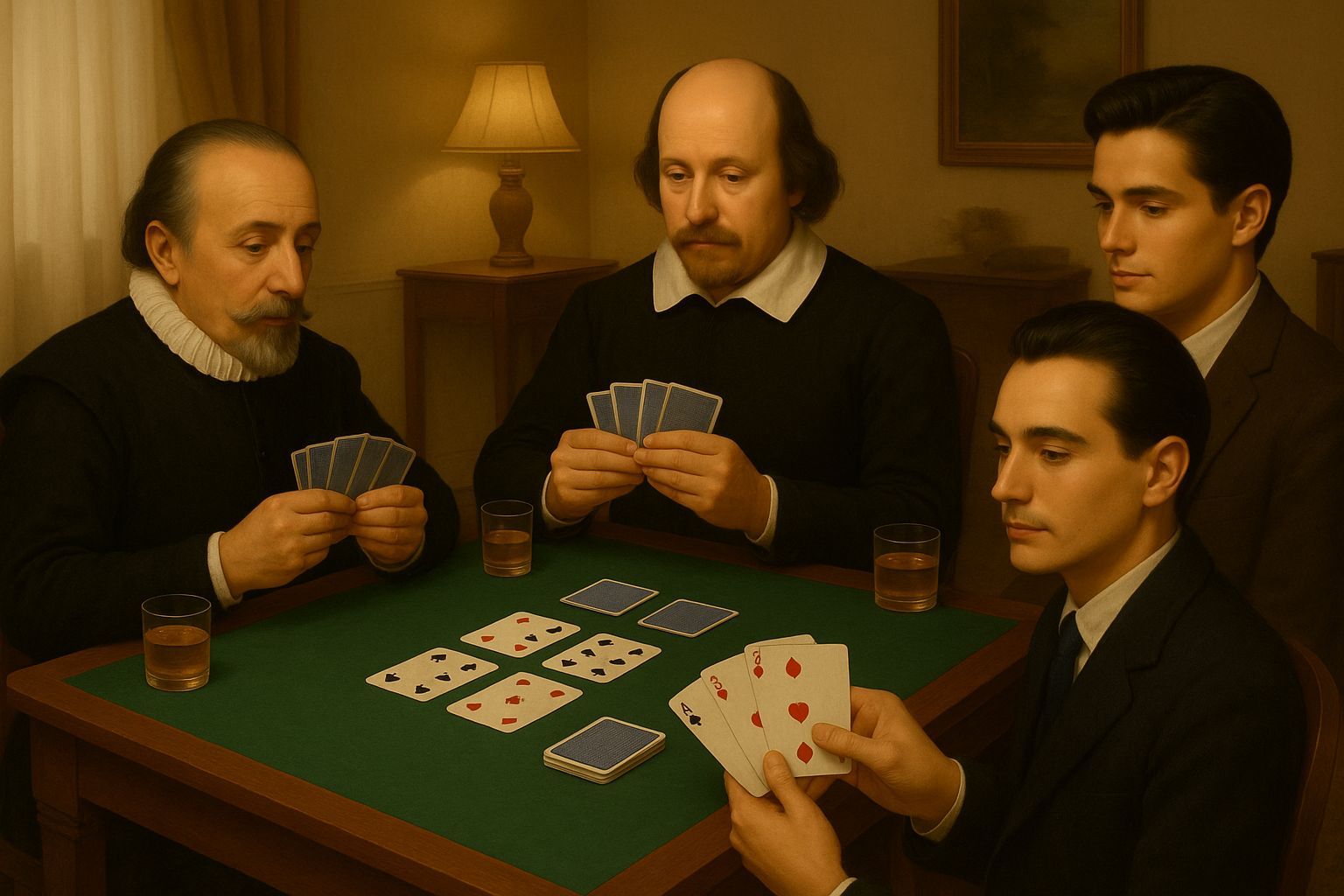 Literary Icons Play Bridge in Classy Salon