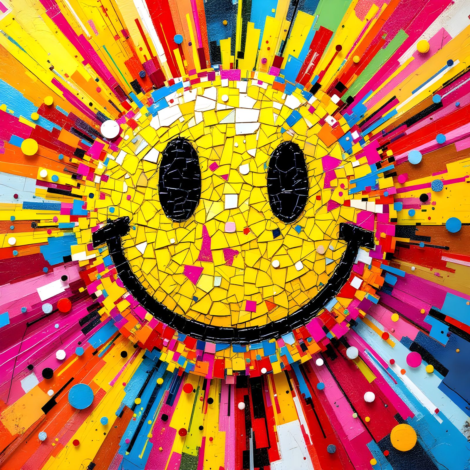 Radiant Joyful Mosaic Collage Smile