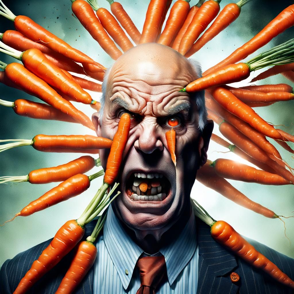 Intimidating Man with Carrots: Surreal Body Horror