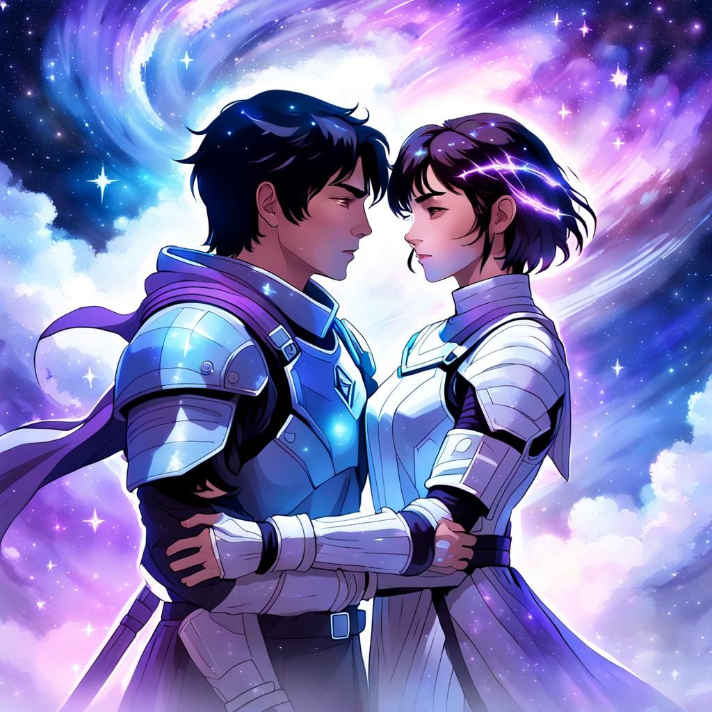 Ethereal Embrace in Space: a Digital Rendering