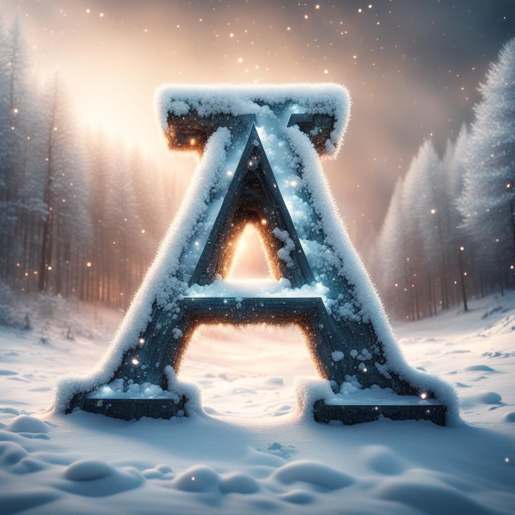 Sparkling Winter Letter A: Digital Matte Painting