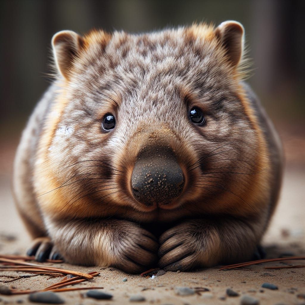 Sad Wombat Tries to Look Happy