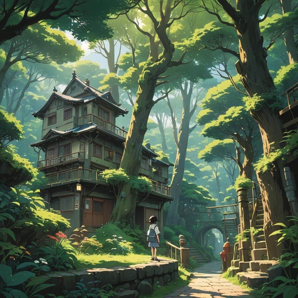 Anime Key Visual in Ghibli Style