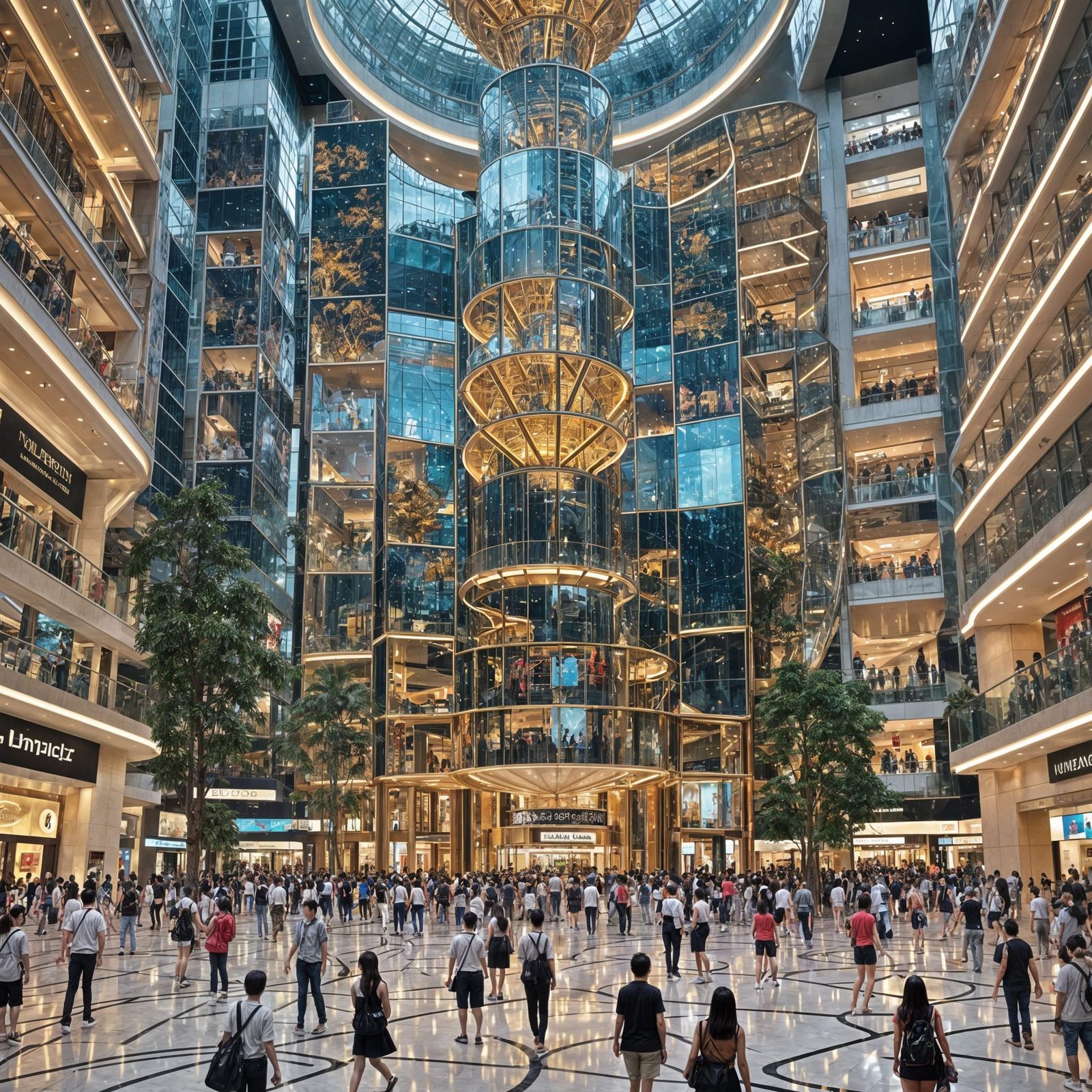 Bangkok Mall: Modern Architecture in 3D Anime Style