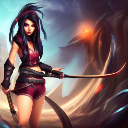 Akali from League of Legends: Detailed Splash Screen
