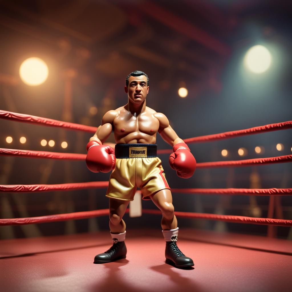 Rocky Marciano Action Figure in Boxing Ring
