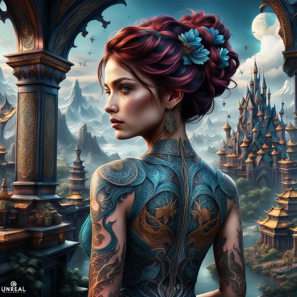Stunning Tattoo Design in Detailed Matte Painting