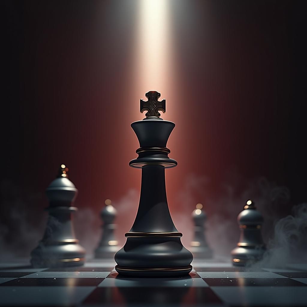 Majestic Book Cover with Chess King in Fantasy Style