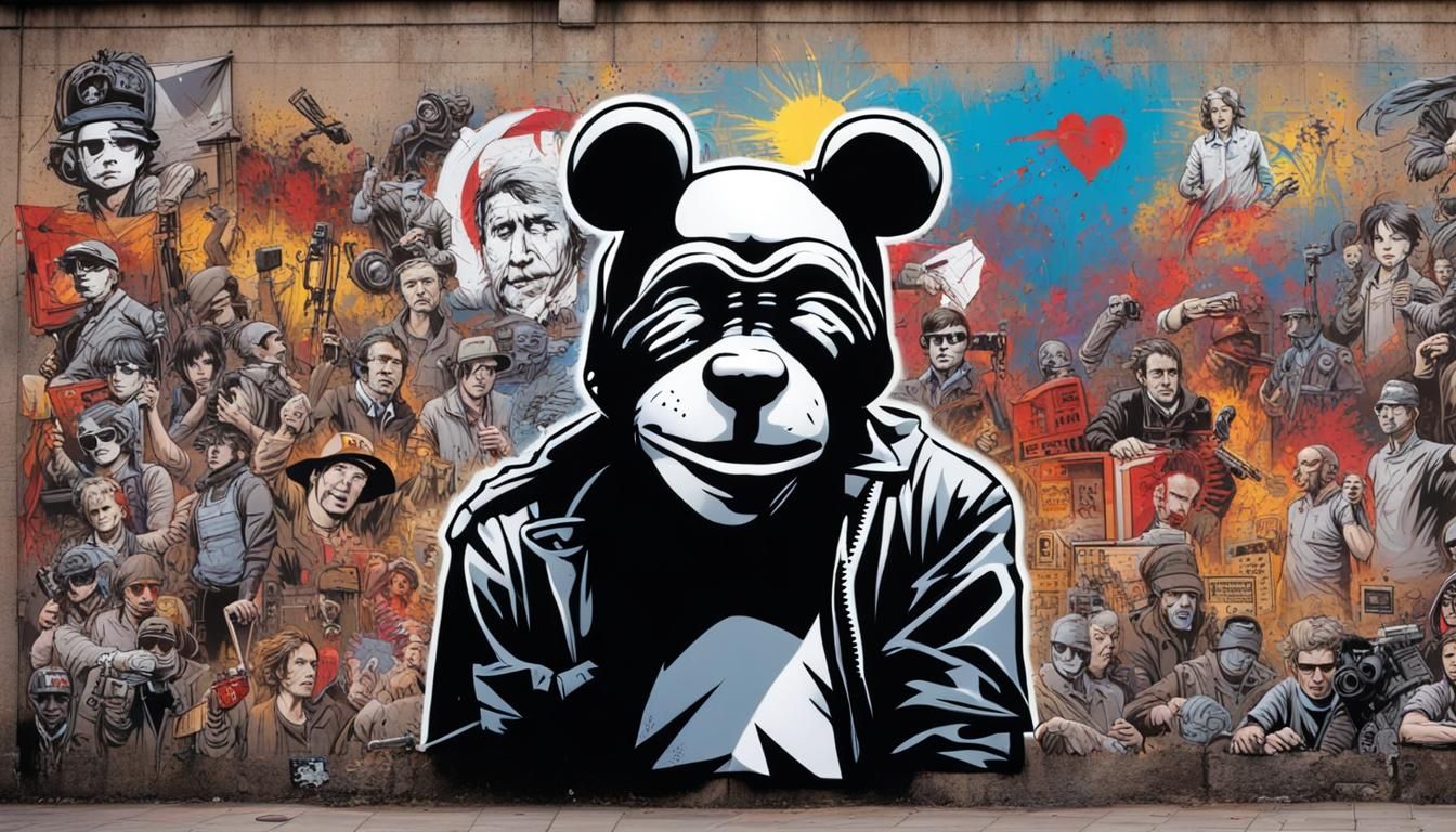 Anonymous Graffiti Art in Comic Book Style