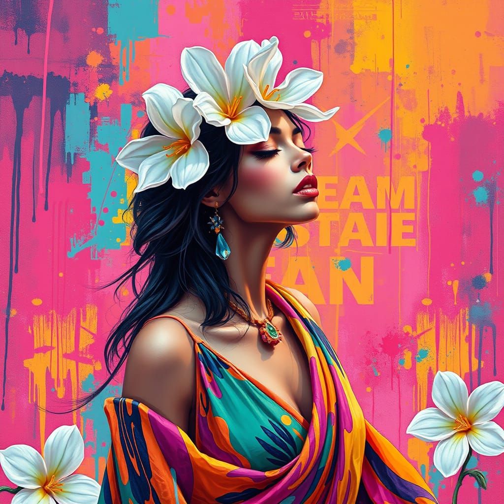 Jasmine: Whispers in a Graffiti Art Style