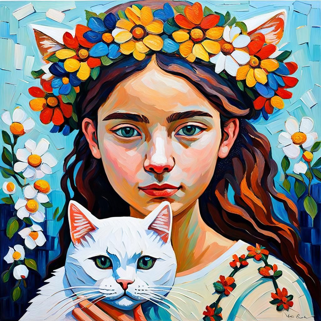 En face portrait of girl with flower garland (2)