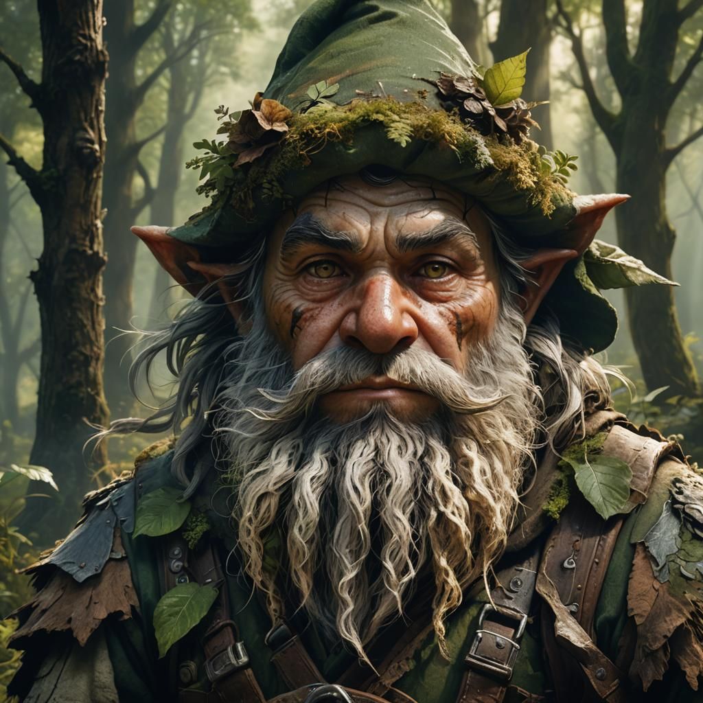 Gnome Ranger Portrait in Detailed Matte Painting