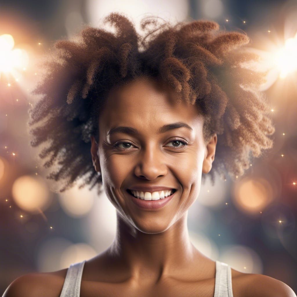 Radiant Woman Portrait in Dynamic Lighting