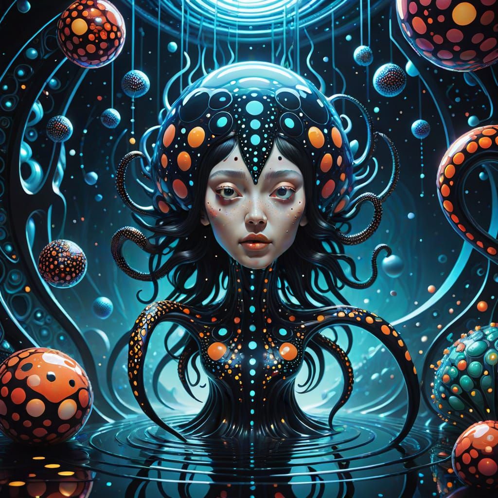 Ethereal Deepsea Realm in Cosmic Splendor
