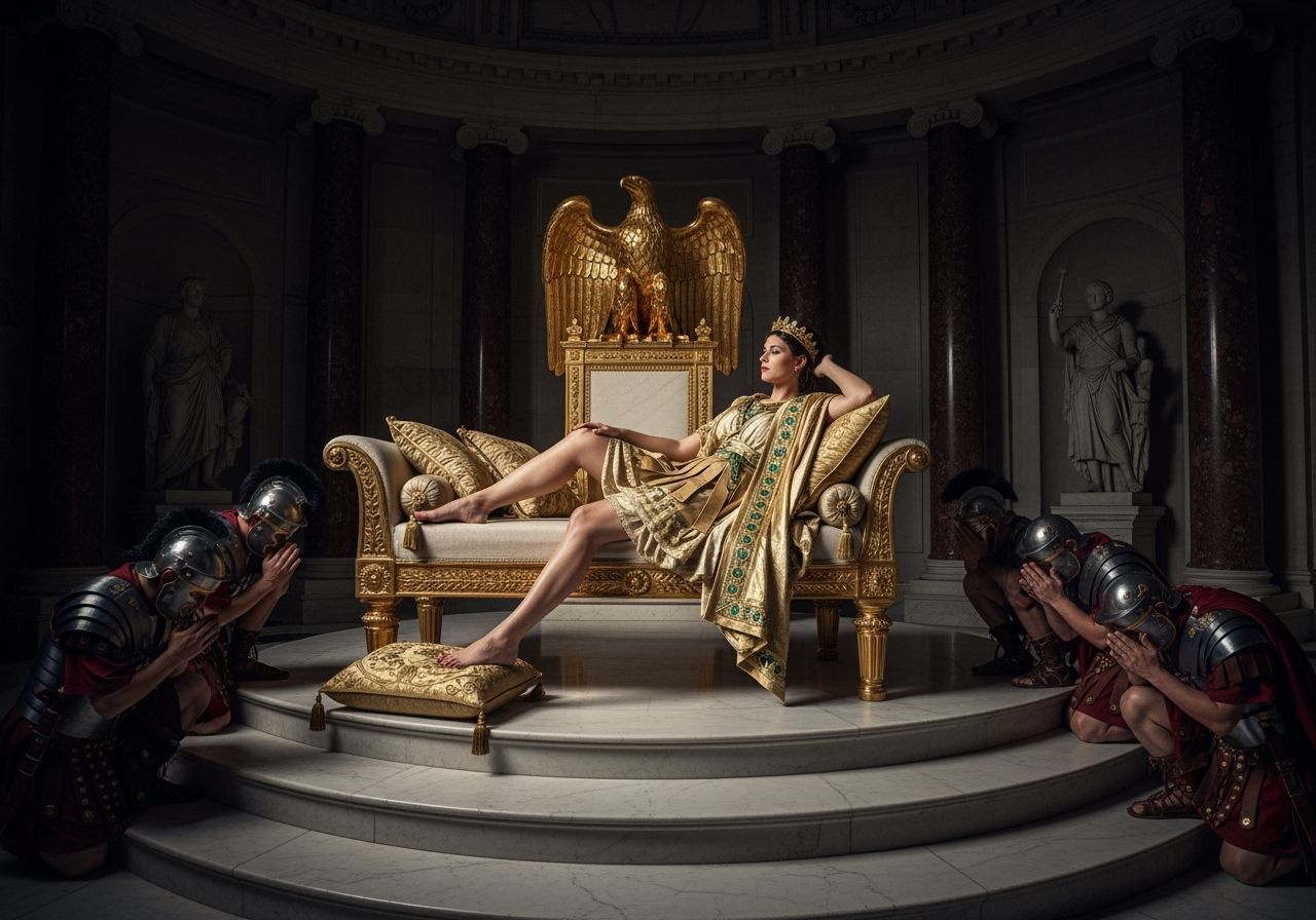 Empress Messalina in Lavish Roman Throne Room