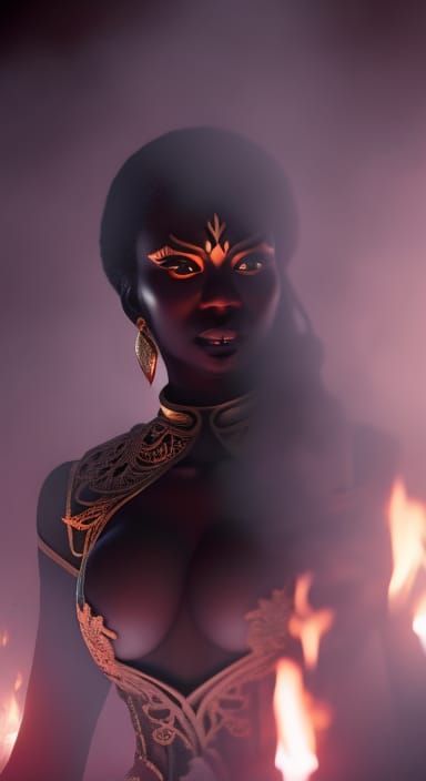 Charcoal Shadow Girl in Victorian Lace: Horror Portrait