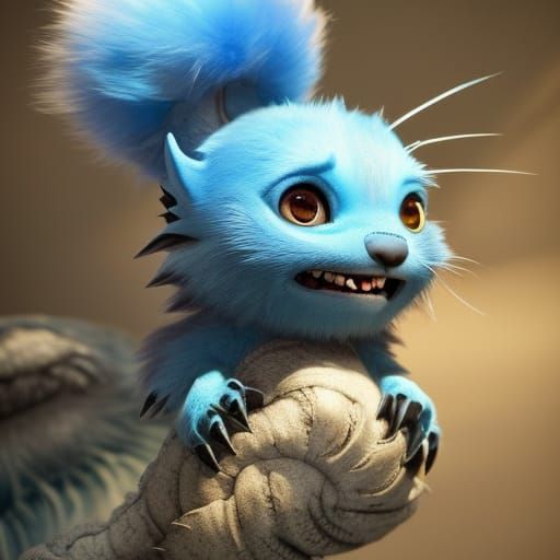 Crying Chibi Monster in Studio Ghibli Style