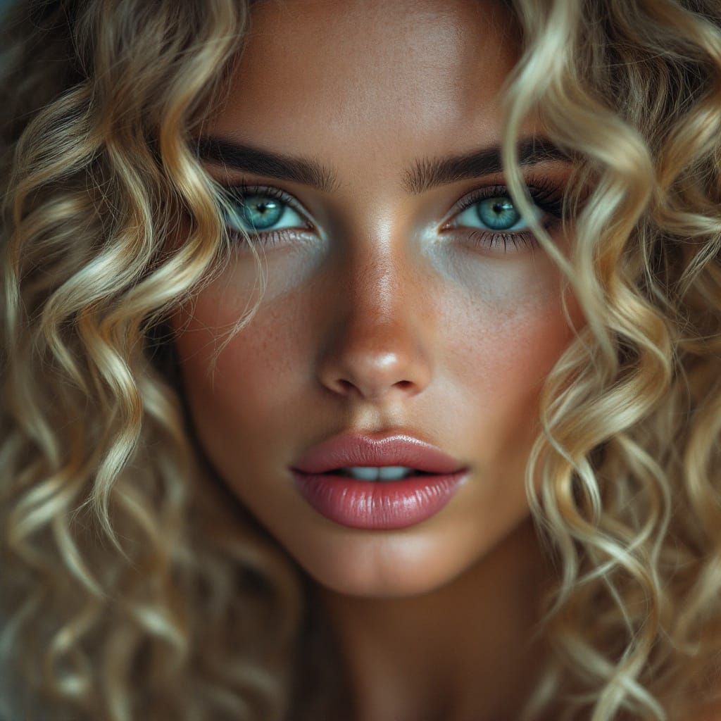 Hyper-Realistic Portrait of a Stunning Blonde Woman