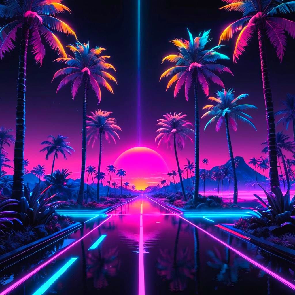 80s Fluo Vaporwave Dreamscape