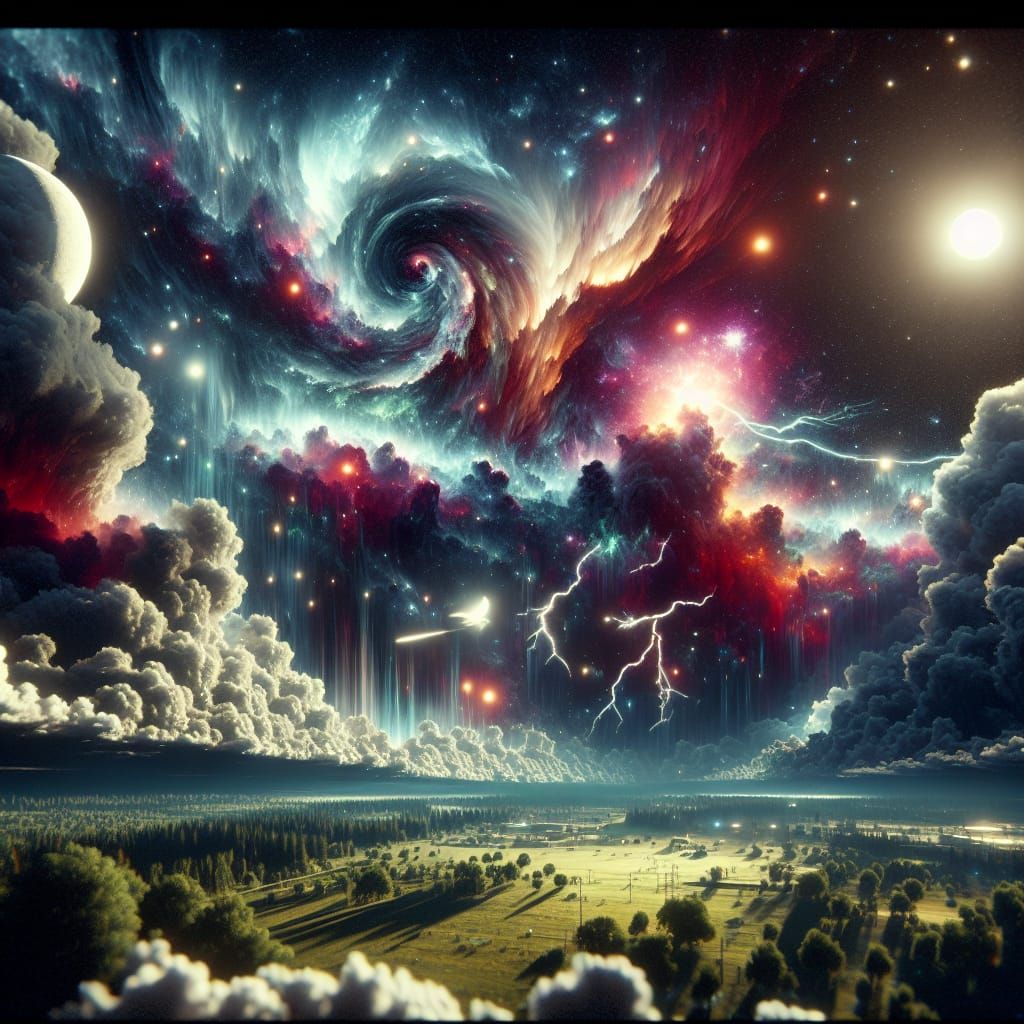 Epic Space Storm Illuminates Rural Landscape