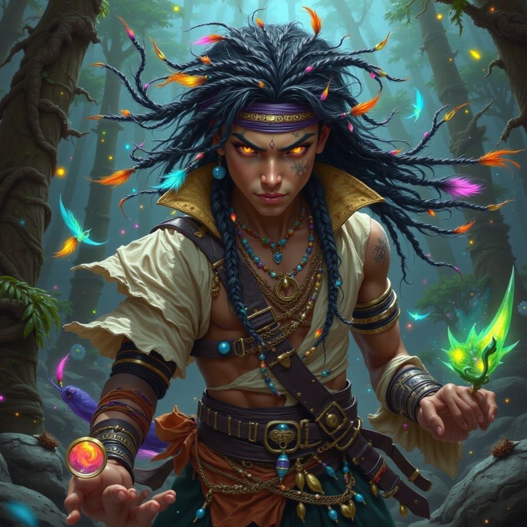 Fierce Pirate Cultivator with Glowing Tattoos