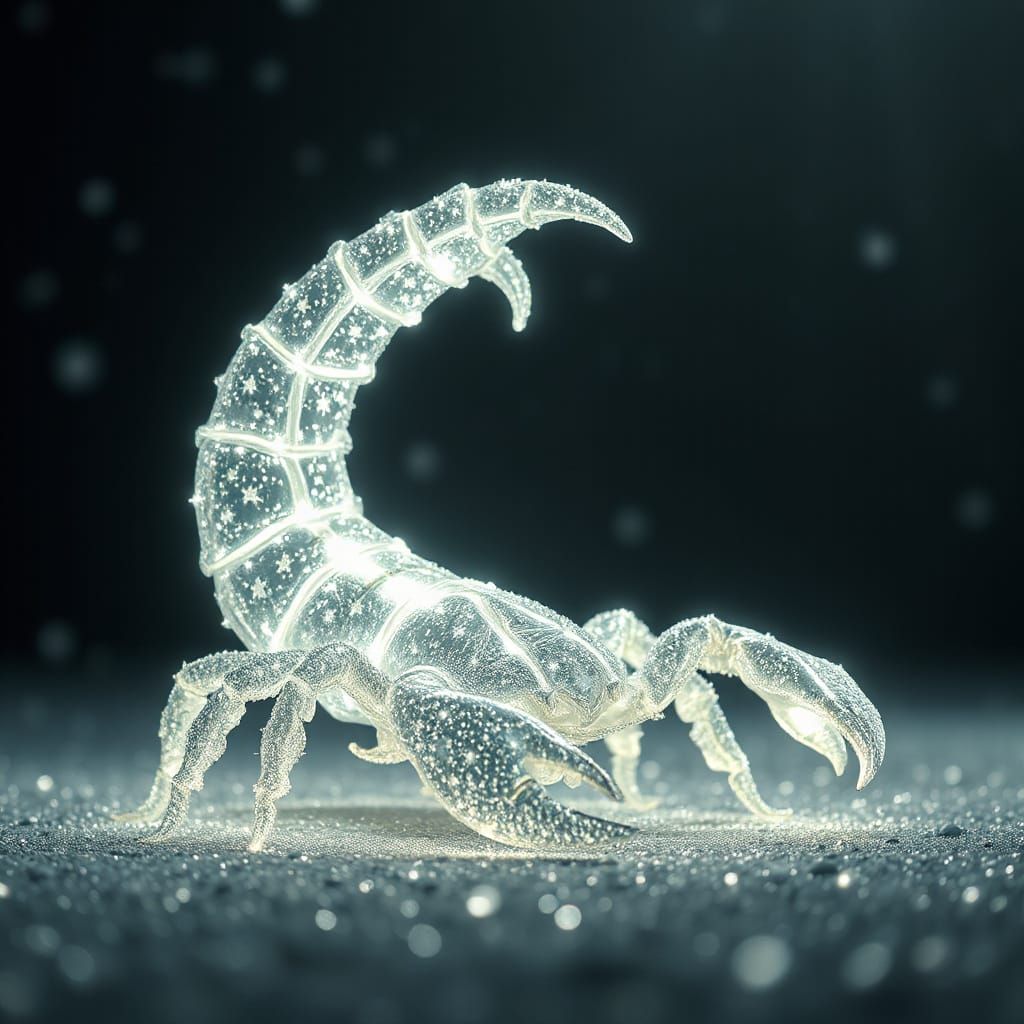 Luminescent Light Scorpion in Cosmic Void
