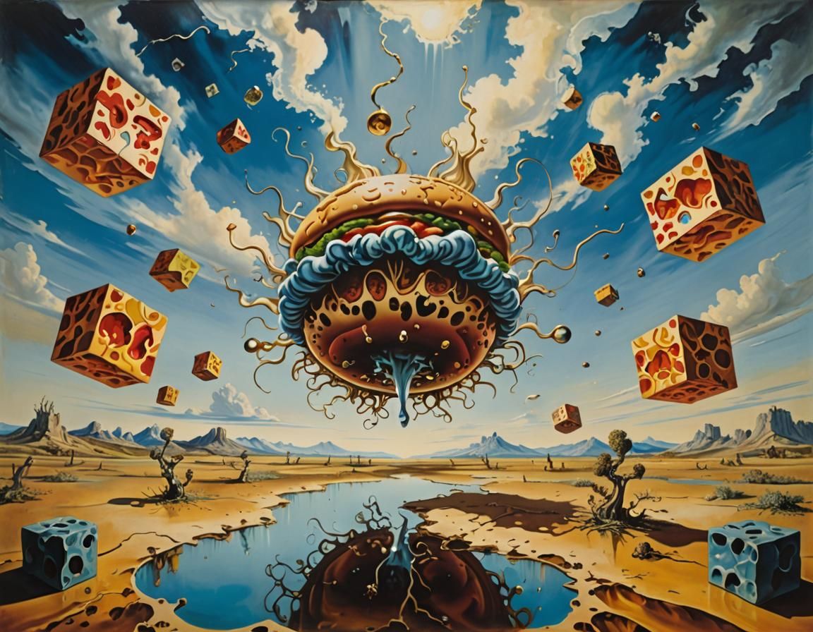 Surreal Hamburger Vortex in a Vast Landscape