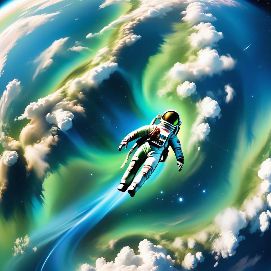 Astronaut's Ethereal View of Earth from Space