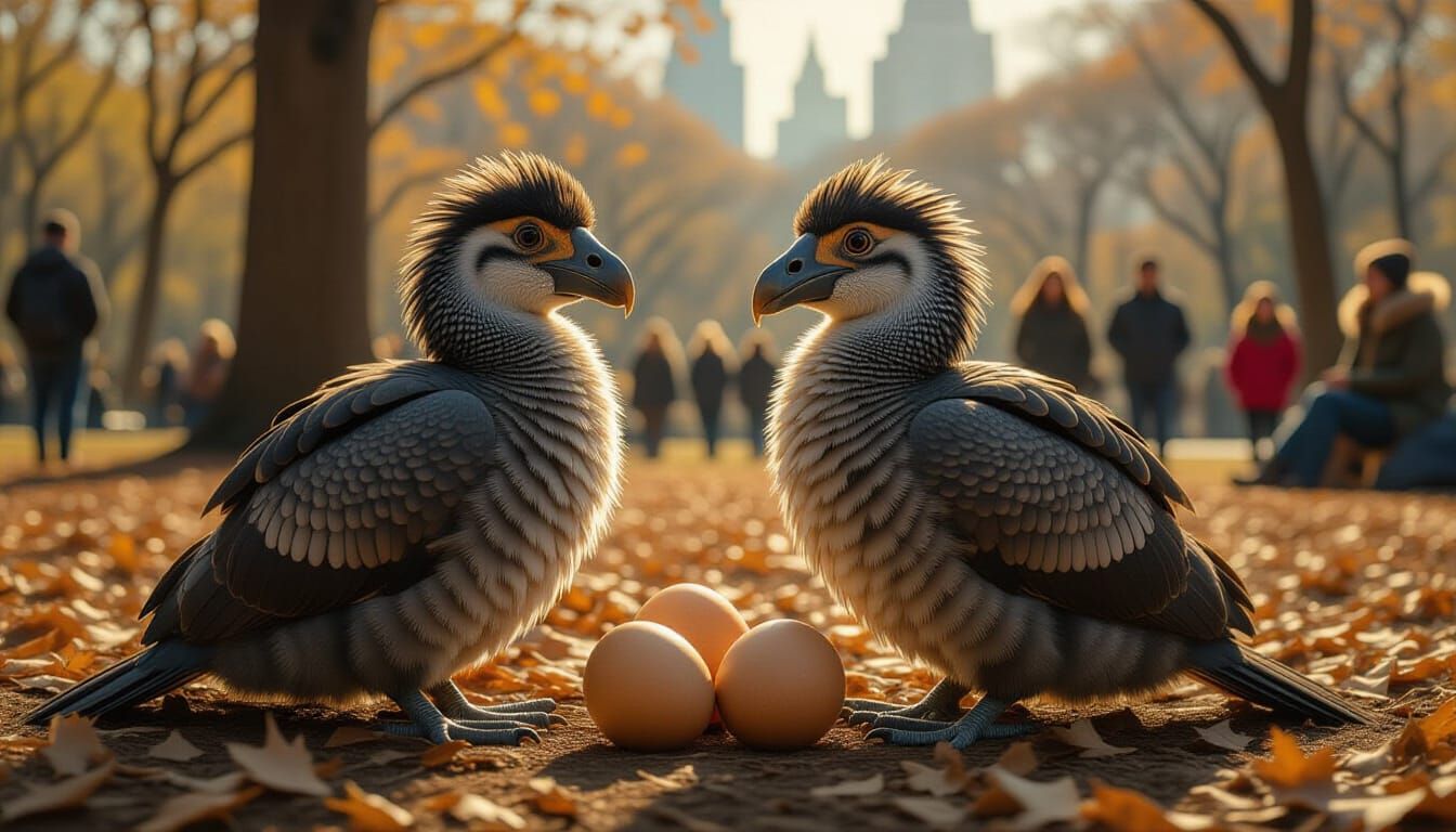 Dodos Nest in Central Park: Photorealistic Wildlife Art