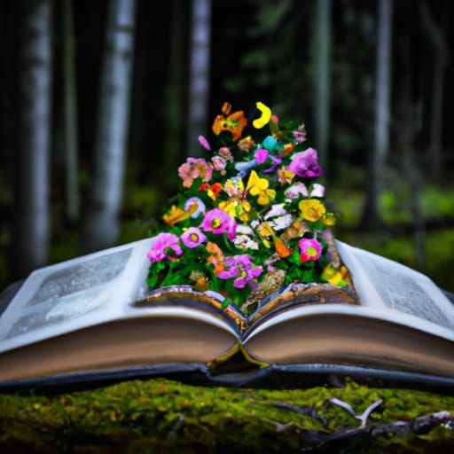 Enchanted Forest Blooms from Book Pages