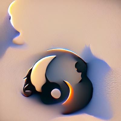 3D Render of Yin Yang Symbol