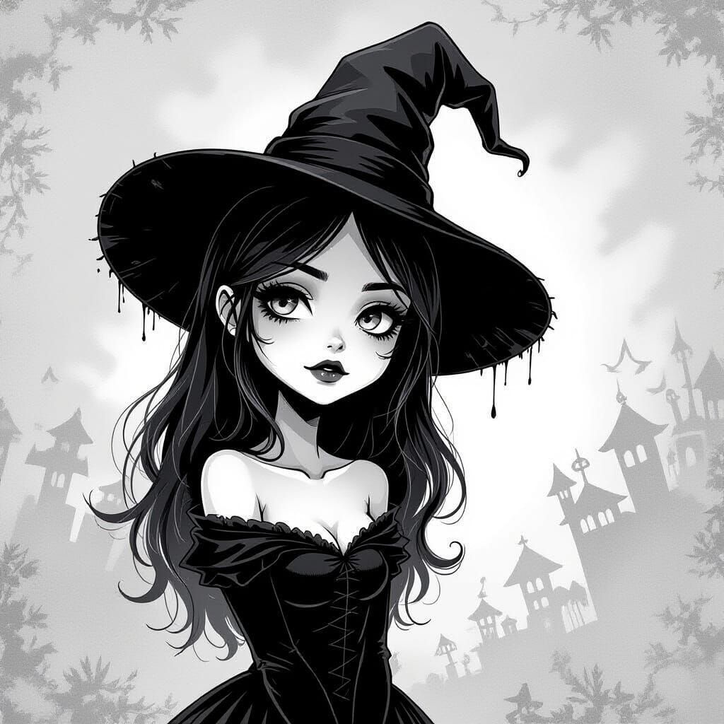 Spooky grayscale portrait