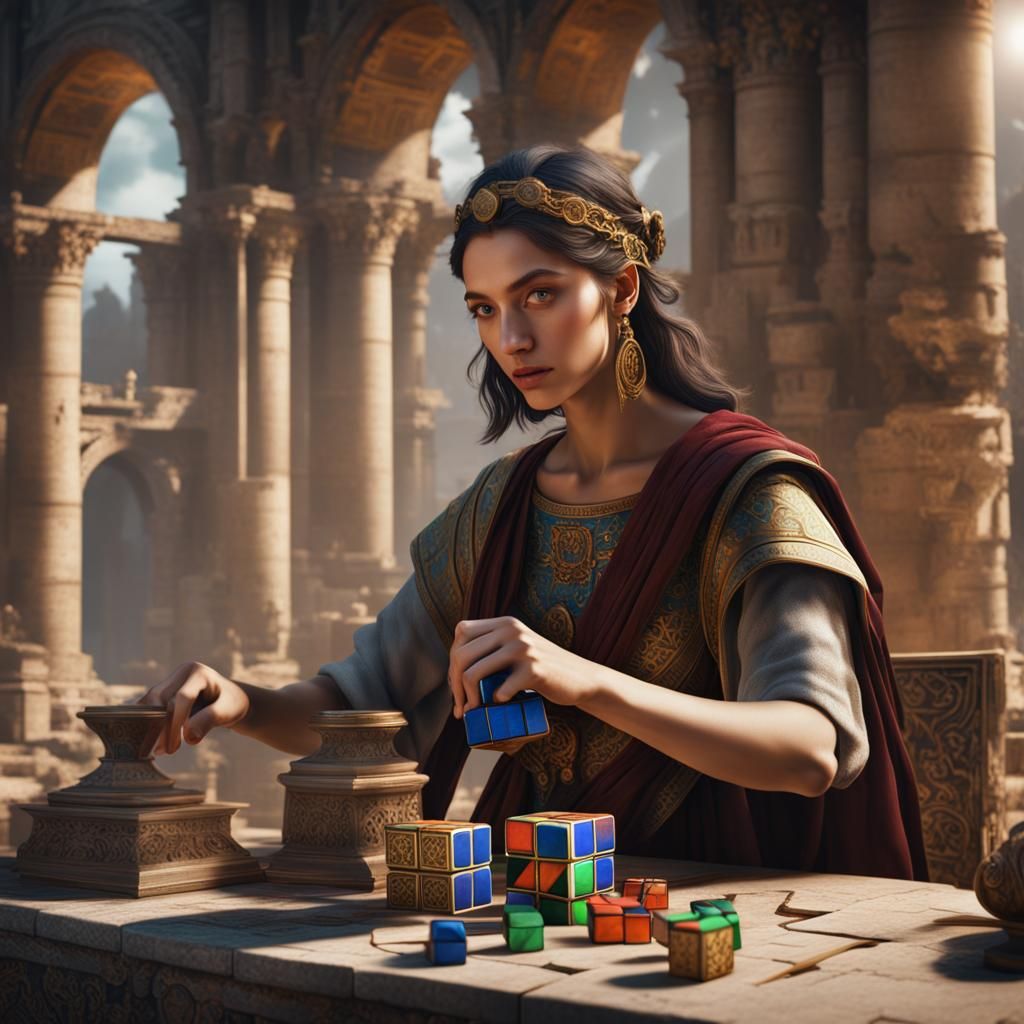 Ancient Roman Girl Solves Rubik's Cube