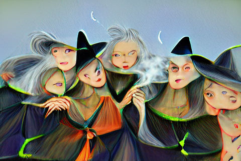 Mystical Silhouette Against Twilight Sky