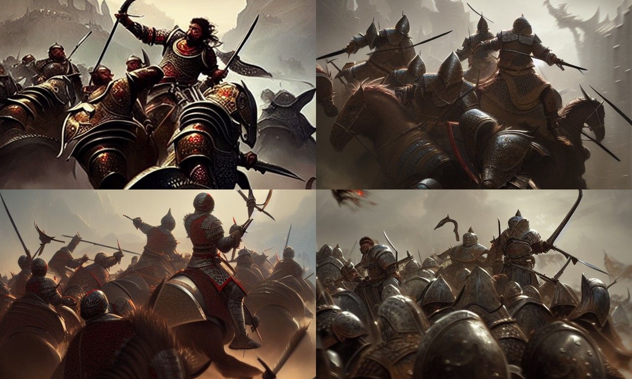 Genghis Khan Knights Attack: Hyperrealistic Fantasy Battle