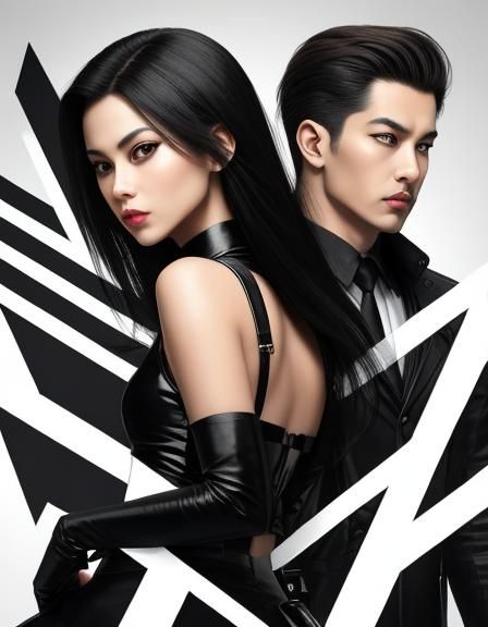 Abstract Zig-Zag Pattern in Black and White