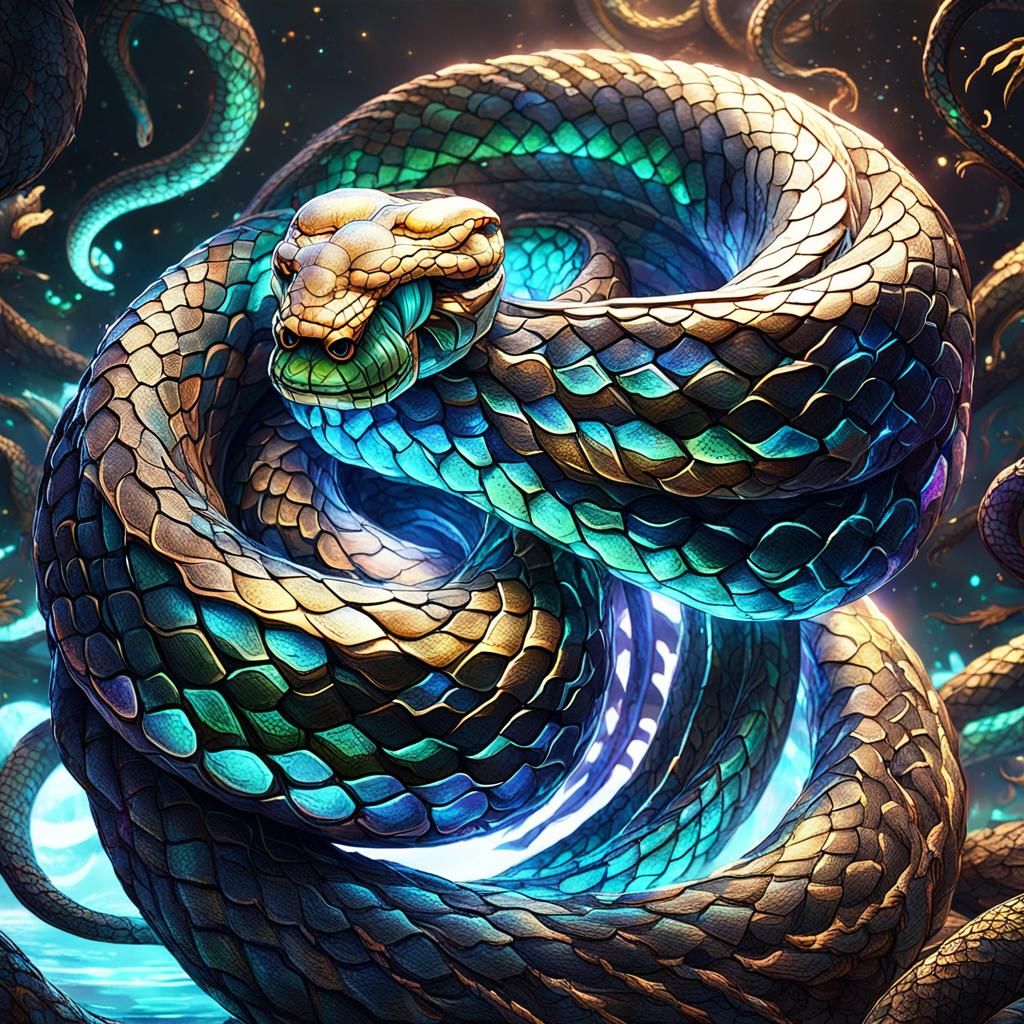 Mystical Snake Guardian: Fantasy Concept Art