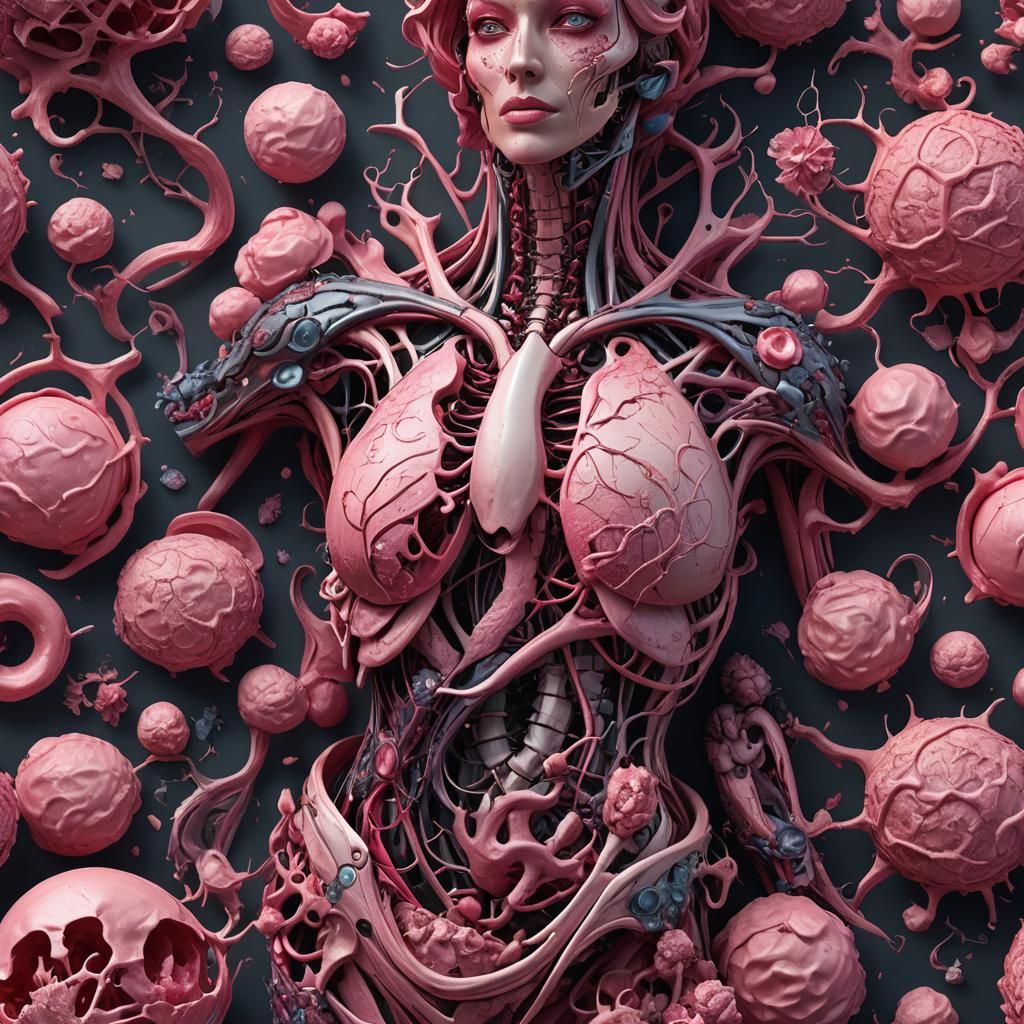 Breast Cancer Anatomy in Detailed Matte Painting