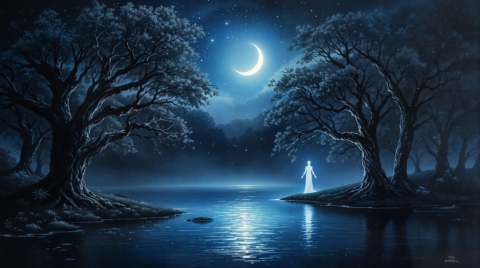 Luminescent Nocturne in a Mystical Forest