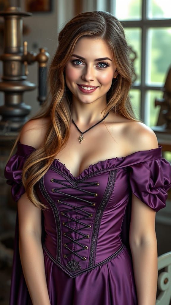 Elegant Victorian Lady in Steampunk Elegance