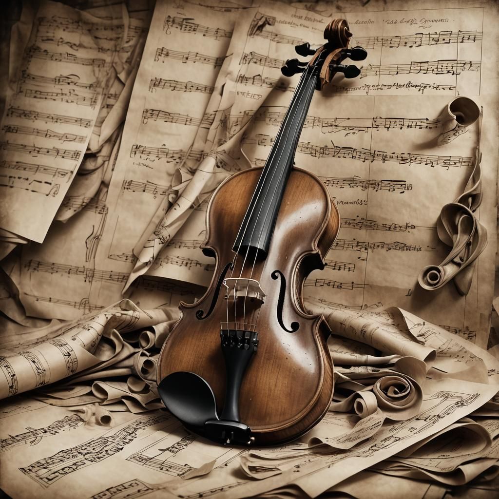 Surreal Violin in Biomechanical Style Concept Art