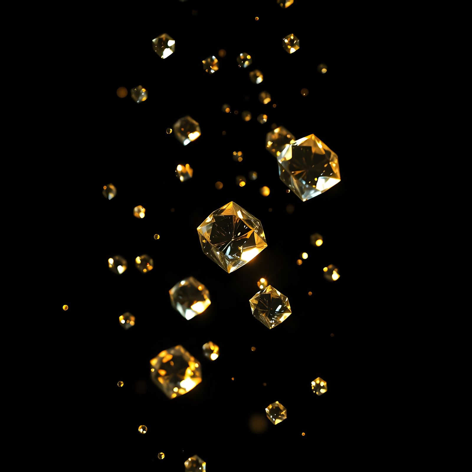 Glistening Diamonds Fall in a Mesmerizing Dance