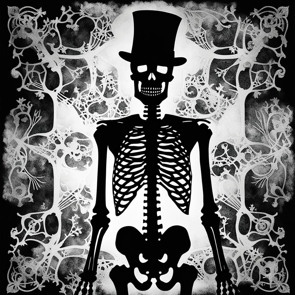 Skeleton in Top Hat: Photogram Soul Reaper