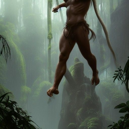 Tarzan in Dark Fantasy Style, 8K Resolution