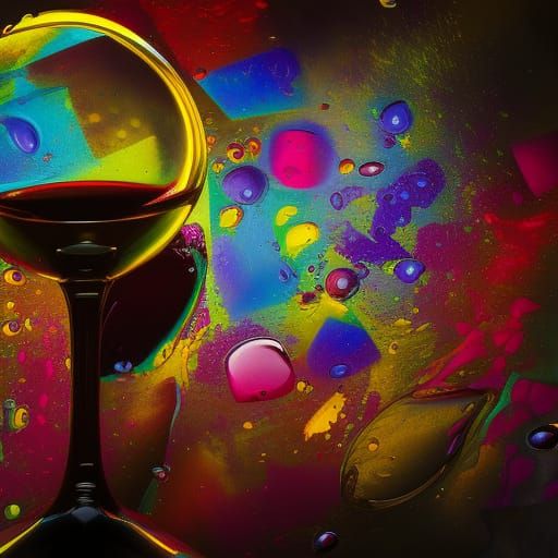 Vibrant Stop Motion Wine Glass Spill