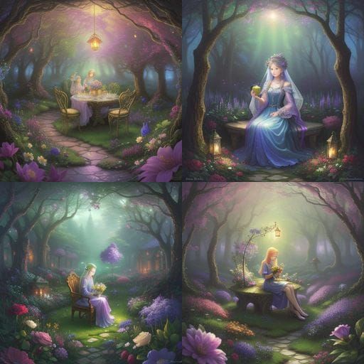 Glass Apple in Enchanted Forest with Fairies